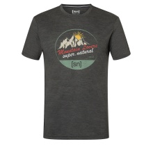 super natural Wander-/Freizeit Tshirt Graphic Adventure - Merinowollmix - grau meliert Herren