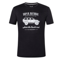 super natural Freizeit-Tshirt Graphic All Terrain - Merinowollmix - schwarz Herren