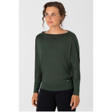 super natural Yoga-Langarmshirt Kula Top (Merinowolle) dunkelgrün Damen