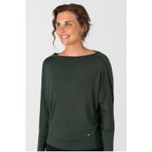 super natural Yoga-Langarmshirt Kula Top (Merinowolle) dunkelgrün Damen