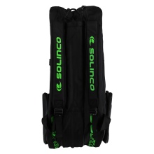 Solinco Racketbag Tour Team Blackout (Schlägertasche, 3 Hauptfächer, Thermofach, Schuhfach) schwarz/grün 15er