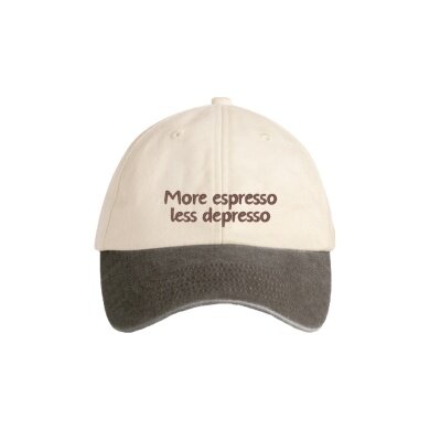 SWFD Basecap More espresso less depresso Two-Tone Kappe beige/braun - 1 Stück