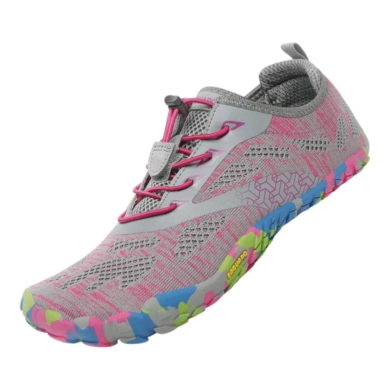 Saguaro Barfussschuhe Smart II (flexible Sohle, breite Zehenbox) grau/pink