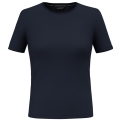 Salewa Sport-Shirt Fanes Pure Merino (2-Wege-Stretch, geruchsneutralsierend) navyblau Damen