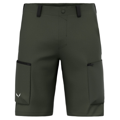 Salewa Trekking-Wanderhose Puez Hemp Durastretch Short (atmungsaktiv, strapazierfähig) kurz dunkelolivgrün Herren