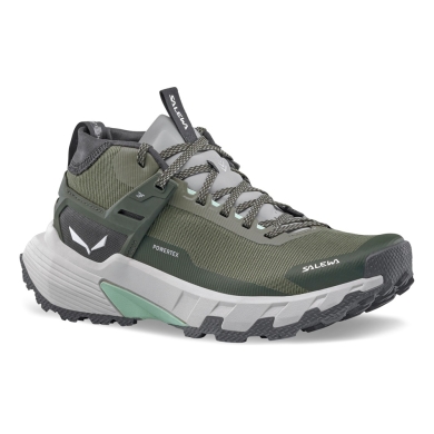 Salewa Wanderschuhe Pedroc 2 MID PTX (Speed-Hiking, wasserdicht) dunkelgrün/grau Damen