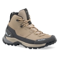 Salewa Wanderschuhe Puez Leather Mid Powertex (Trekking, Nubukleder, wasserdicht) sandbraun/onyx Damen