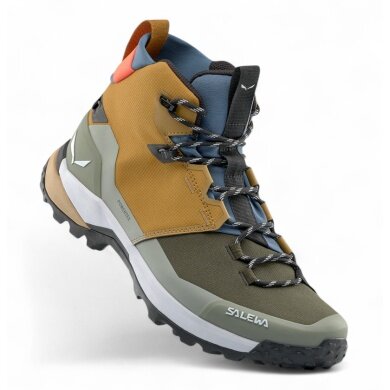 Salewa Wanderschuhe Puez 2 Mid PTX (Trekking, wasserdicht) gold/grün Herren