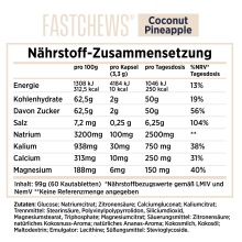 SaltStick FastChews Nahrungsergänzungsmittel (Salz-, Mineralstoffen und Kohlenhydrate) Kokosnuss/Ananas 60 Stück Dose