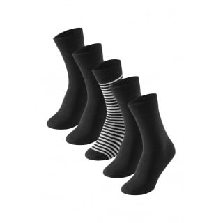 Schiesser Tagessocke Crew Bluebird Stay Fresh schwarz/weiss gestreift - 5 Paar