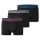 Schiesser Unterwäsche Boxershorts 95/5 Organic Cotton Webgummibund schwarz mit blau/taupe/lila Herren - 3 Stück