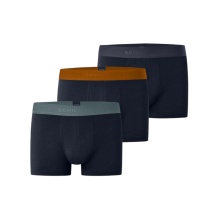 Schiesser Unterwäsche Boxershorts 95/5 Organic Cotton Webgummibund mehrfarbig dunkelblau Herren - 3 Stück