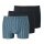 Schiesser Unterwäsche Boxershorts 95/5 Organic Cotton mehrfarbig blau/schwarz Herren - 3 Stück