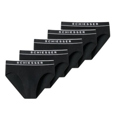 Schiesser Unterwäsche Slip Rio Organic Cotton Webgummibund 95/5 schwarz Herren - 5 Stück