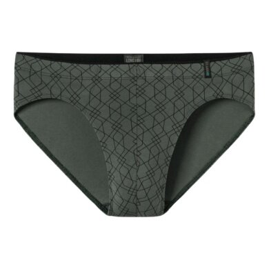 Schiesser Slip Supermini Long Life Soft 181116 (Schlüpfer) gemustert dunkelgrün Herren - 1 Stück