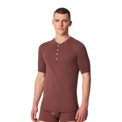 Schiesser Freizeit Tshirt Revival Karl-Heinz Kurzarm braun Herren