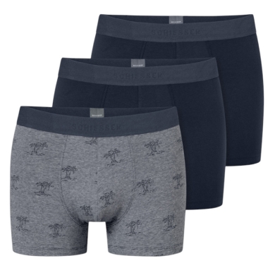 Schiesser Unterwäsche Boxershorts 95/5 Webgummibund dunkelblau/grau Herren - 3 Stück