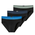 Schiesser Unterwäsche Slip Rio Organic Cotton Webgummibund 95/5 mehrfarbig schwarz Herren - 3 Stück