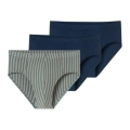 Schiesser Unterwäsche Supermini Slip 95/5 Organic Cotton mehrfarbig dunkelblau/gestreift 923 Herren - 3 Stück