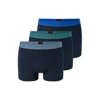 Schiesser Unterwäsche Boxershorts 95/5 Organic Cotton Webgummibund mehrfarbig dunkelblau Herren - 3 Stück