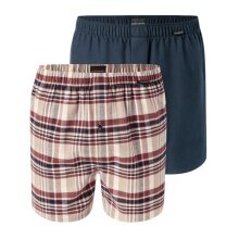Schiesser Unterwäsche Boxershorts Webware X-Mas mehrfarbig dunkelblau/braun Herren - 2 Stück