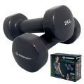 Schildkröt Fitness Hanteln Vinyl (Eisen/PVC) grau Set 2x2,0kg