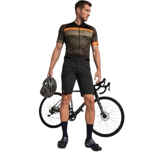 Schöffel Fahrradhose Montosoli (4-Wege Stretch, strapazierfähig) kurz schwarz Herren