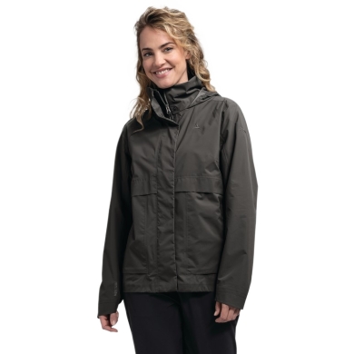 Schöffel Ganzjahresjacke Bellagio L (2.5-Lagen, wasserdicht, hohe Atmungsaktivität) asphaltgrau Damen