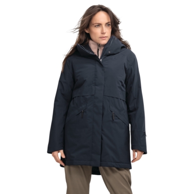 Schöffel Übergangs-Regenjacke Urban Insulated Parka Style Malkay (wasserdicht, atmungsaktiv) navyblau Damen