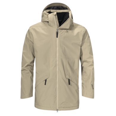 Schöffel Übergangs-Regenjacke Urban Insulated Parka Style Malkay (wasserdicht, atmungsaktiv) beige Herren