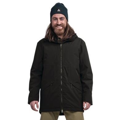Schöffel Übergangs-Regenjacke Urban Insulated Parka Style Malkay (wasserdicht, atmungsaktiv) schwarz Herren