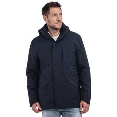 Schöffel Übergangs-Regenjacke Urban 3in1 Parka Style Borkol (wasserdicht, atmungsaktiv) navyblau Herren