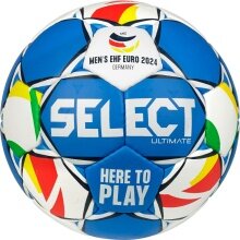 Select Handball Ultimate EHF Euro (offizieller Europameisterschaft Spielball 2024) v24 weiss/blau - Spielball