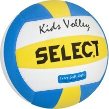 Select Volleyball Kids - speziell entwickelt für Kinder, Indoor - weiß/blau/gelb - 1 Ball