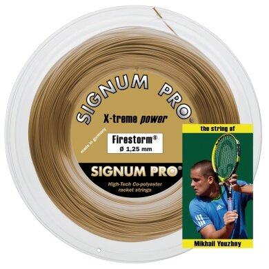 Signum Pro Tennissaite Firestorm (Haltbarkeit+Power) gold 200m Rolle