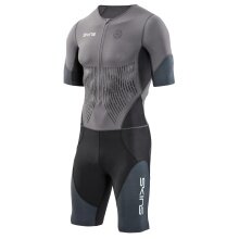 Skins Triathlon-Anzug Elite S/S Tri Suit (enganliegend, High-Tech-Kompression) charcoalgrau/carbon Herren