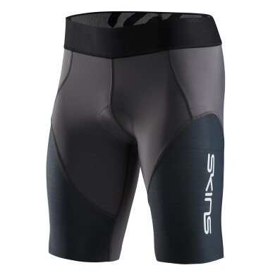 Skins Funktionshose TRI Elite Half Tight Short (für Triathlon, High-Tech-Kompression) charcoalgrau/carbon Herren