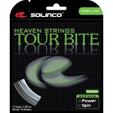 Besaitung mit Tennissaite Solinco Tour Bite (Haltbarkeit+Spin) silber