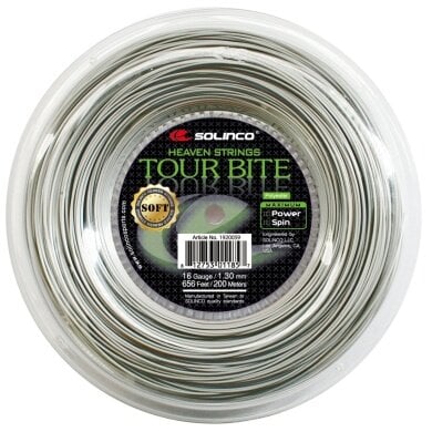 Solinco Tennissaite Tour Bite SOFT (Haltbarkeit+Touch) silber 200m Rolle
