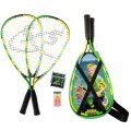 Speedminton® Set Junior (2x Schläger 6-12 Jahre, 2x Speeder, Tasche) blau/grün/gelb