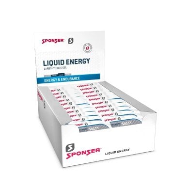 Sponser Liquid Energy Salty Tütchen (KohlenhydrateGel für langanhaltende Energieversorgung) 40x35g Box