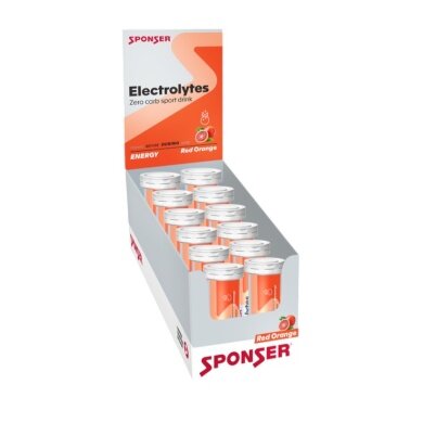 Sponser Electrolytes Blutorange (Zero-Carb Sportgetränk mit Elektrolyten) 12x10 Tabs Box