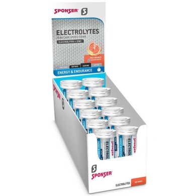 Sponser Electrolytes Blutorange (Zero-Carb Sportgetränk mit Elektrolyten) 12x10 Tabs Box
