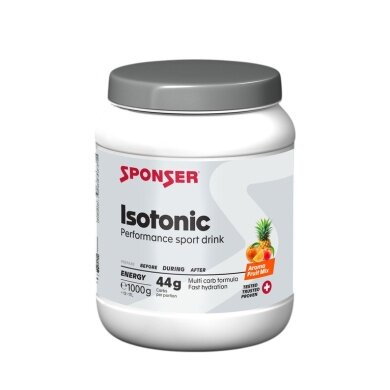 Sponser Energy Isotonic Sportdrink (isotonischer Durstlöscher mit fruchtigem Geschmack) Frucht Mix 1000g Dose