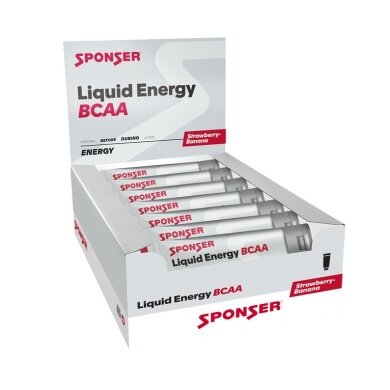 Sponser Liquid Energy BCAA Gel Tube (Kohlenhydrate-Gel mit BCAA) Erdbeere/Banane 18x70g Box