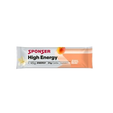 Sponser Riegel High Energy (hohe Energiedichte, optimale Verträglichkeit) Aprikose/Vanille 30x45g Box