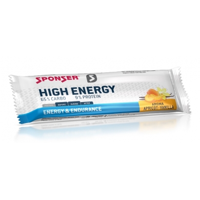Sponser Riegel High Energy (hohe Energiedichte, optimale Verträglichkeit) Aprikose/Vanille 30x45g Box