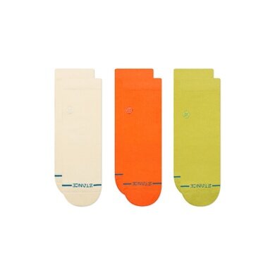 Stance Tagessocke Quarter Icon sortiert weiss/orange/lime - 3 Paar