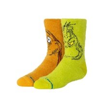 Stance Kinder-Tagessocke Grinch and Max Kids Crew limegrün/orange - 1 Paar