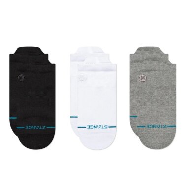 Stance Tagessocke Sneaker Low Tab Icon grau/weiss/schwarz - 3 Paar